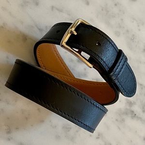 Hermès double wrap leather bracelet